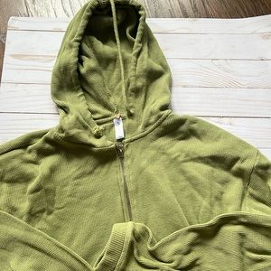 Green half zip hoodie